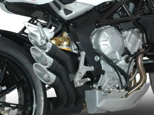 QD EXHAUST MV Agusta Brutale 675/800 Triple Slip-on Exhaust "Power Gun" (dark; EU homologated)