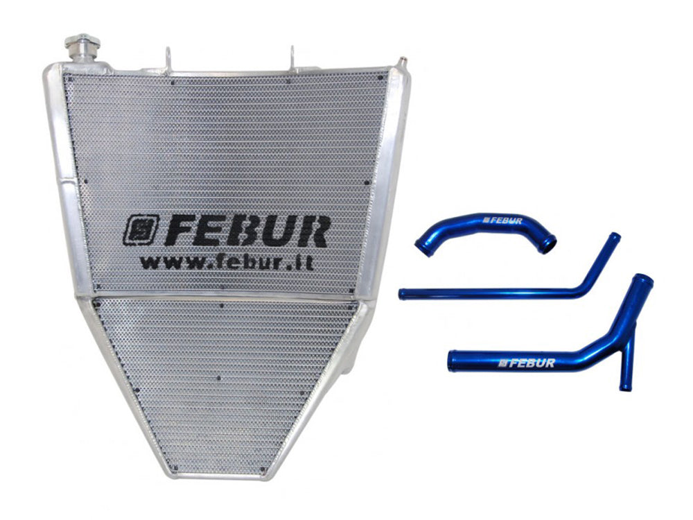 FEBUR Kawasaki ZX-10R (16/20) Complete Racing Water Radiator (With silicon hoses)