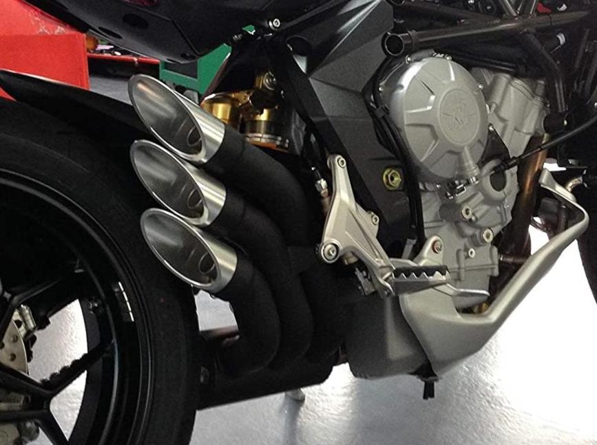 QD EXHAUST MV Agusta Turismo Veloce Triple Slip-on Exhaust "Power Gun" (dark; EU homologated)