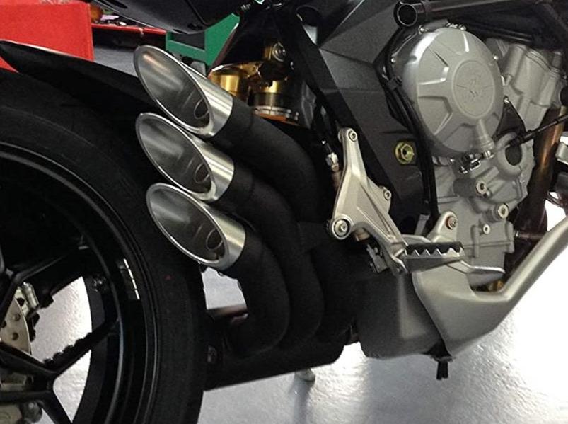 QD EXHAUST MV Agusta F3 Triple Slip-on Exhaust "Power Gun" (dark; EU homologated)