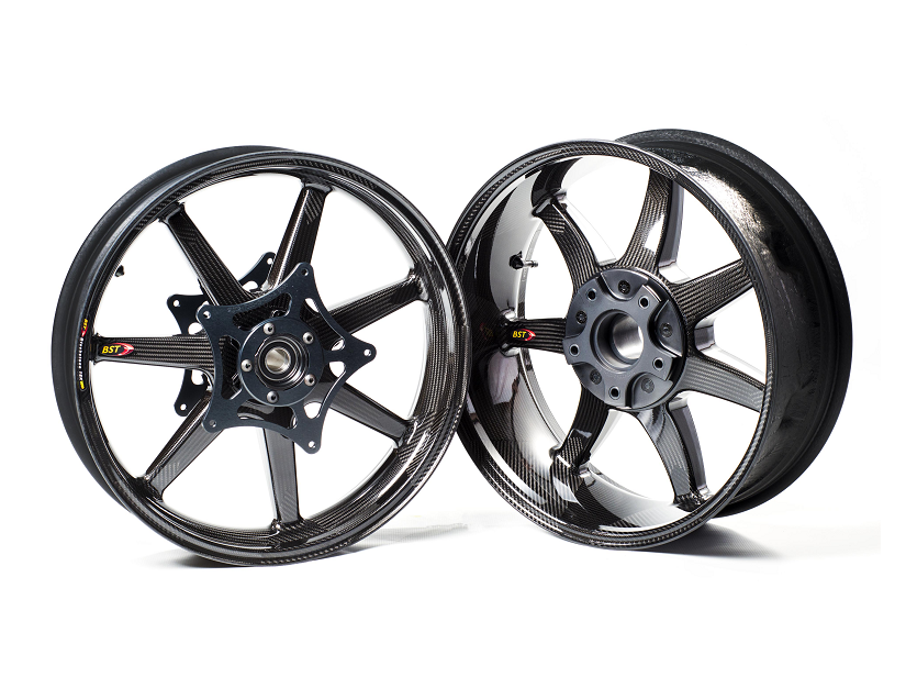 BST BMW R nineT Carbon Wheels Set "Panther TEK" (front & conventional rear, 7 straight spokes, black hubs) – Accessories in the 2WheelsHero Motorcycle Aftermarket Accessories and Parts Online Shop