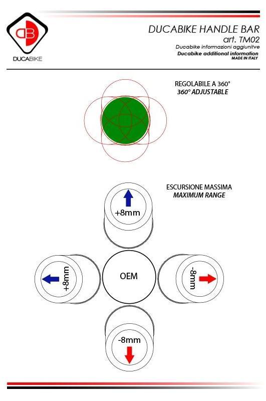 TM02 - DUCABIKE Ducati Scrambler / SuperSport Handlebar Tubes (Adjustable 2 degrees)