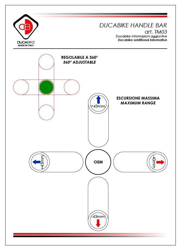 TM03 - DUCABIKE Ducati Scrambler / SuperSport Handlebar Tubes (adjustable 10 degrees)